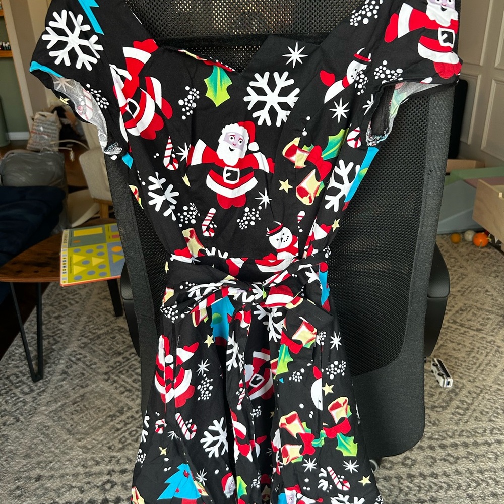 Festive Santa Print Dress